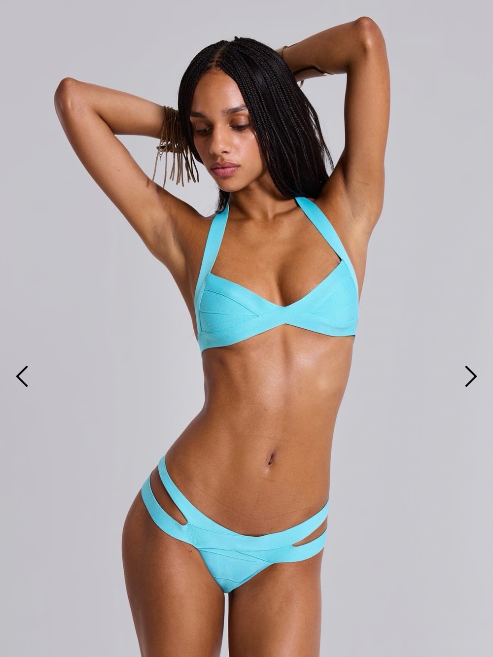 Turquoise bandage Bikini Set - Women Swim